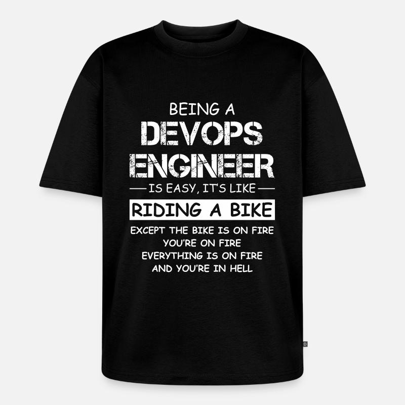 Devis d’ingénieur DevOps Fire Motorcycle - T-shirt Premium bio oversize Unisexe - noir