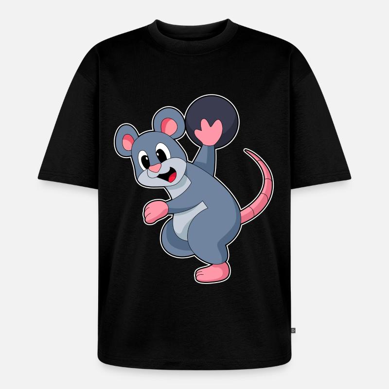 Boule de bowling rat - T-shirt Premium bio oversize Unisexe - noir