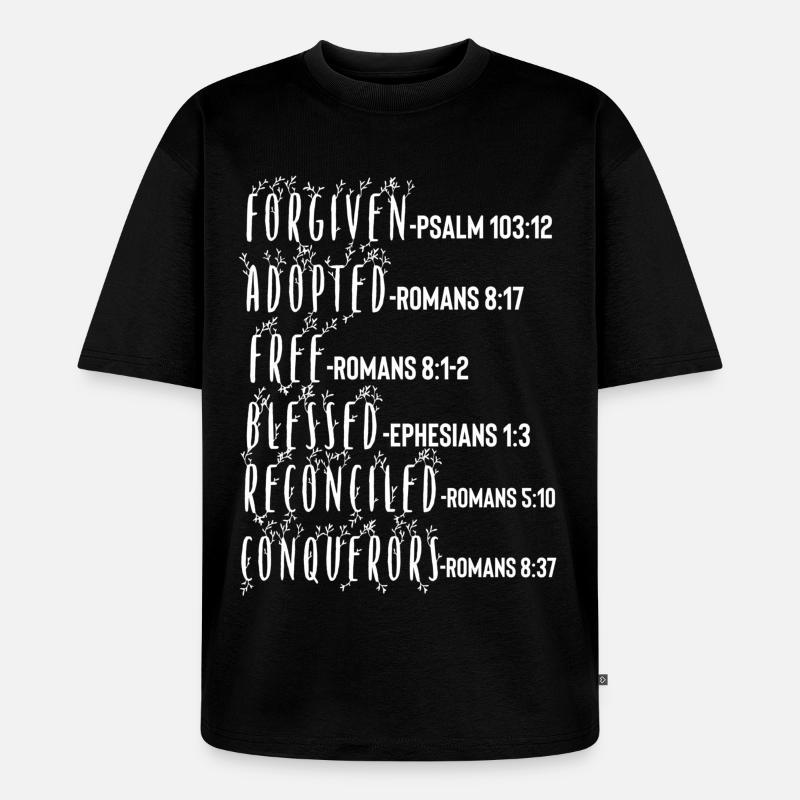 Heiliger Geist Bibelvers - Unisex Premium Oversized Bio T-Shirt - Schwarz