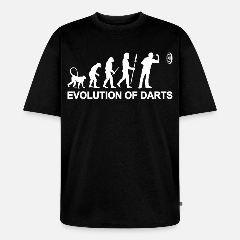 Evolution des Darts - Unisex Premium Oversized Bio T-Shirt - Schwarz