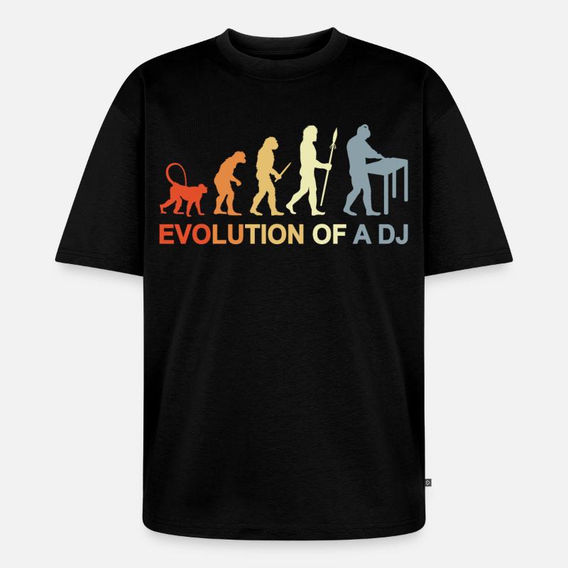 Evolution eines DJ - Unisex Premium Oversized Bio T-Shirt - Schwarz