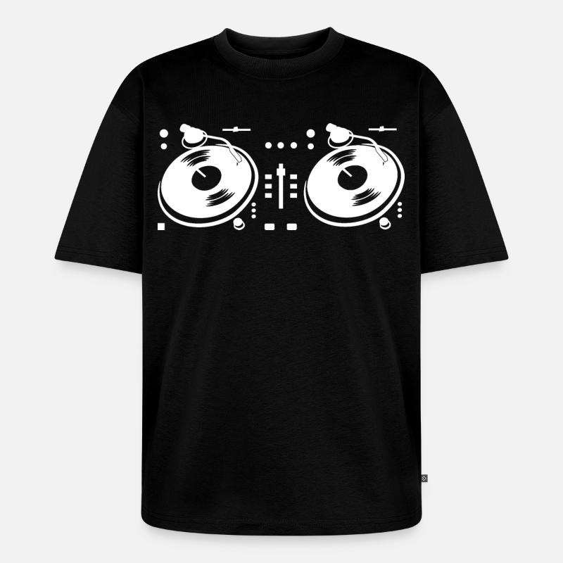 DJ Turntable - Unisex Premium Oversized Bio T-Shirt - Schwarz