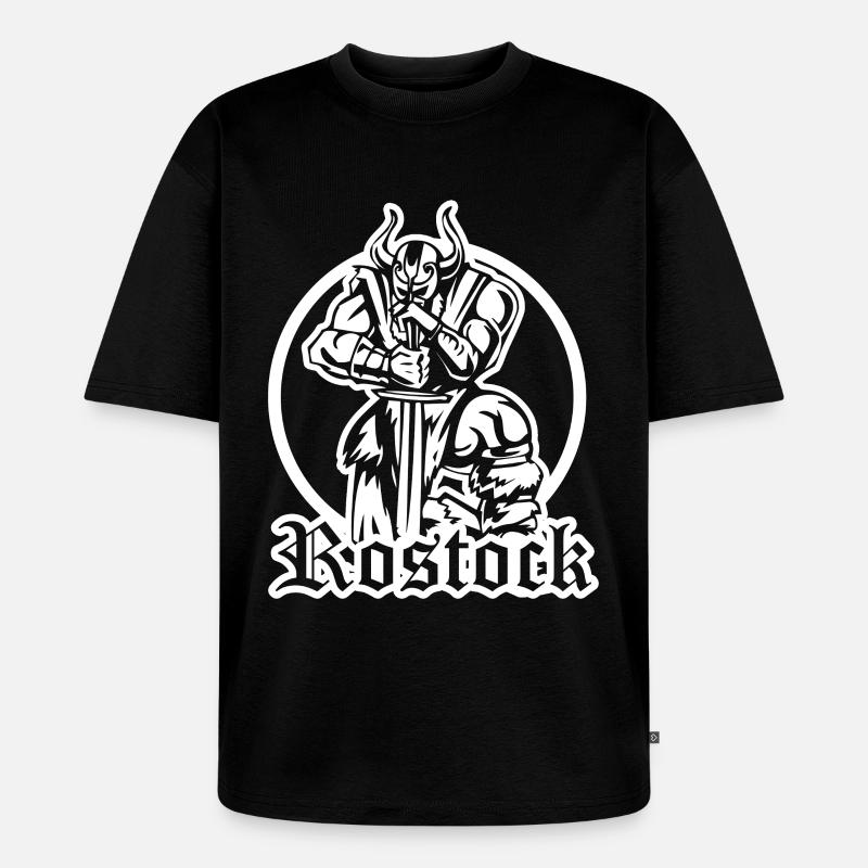 Rostocker Wikinger - Unisex Premium Oversized Bio T-Shirt - Schwarz