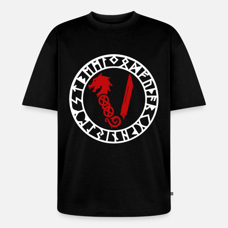 Symbol Der Wikinger - Unisex Premium Oversized Bio T-Shirt - Schwarz