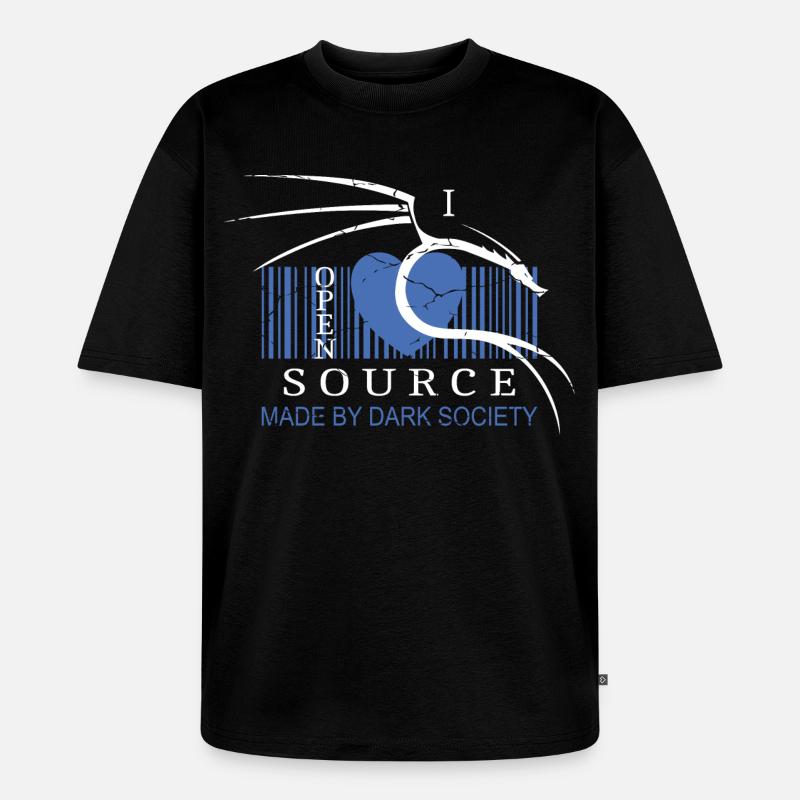 I Love Open Source Software - Unisex Premium Oversized Bio T-Shirt - Schwarz