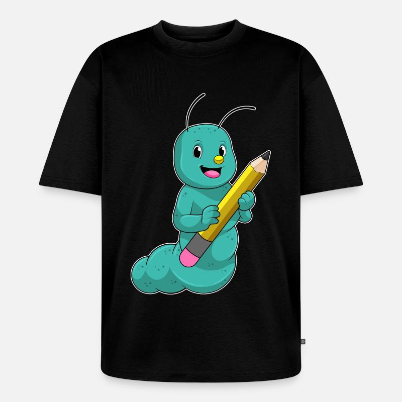 Chenille au crayon - T-shirt Premium bio oversize Unisexe - noir