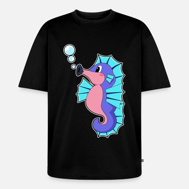 Hippocampe - T-shirt Premium bio oversize Unisexe - noir