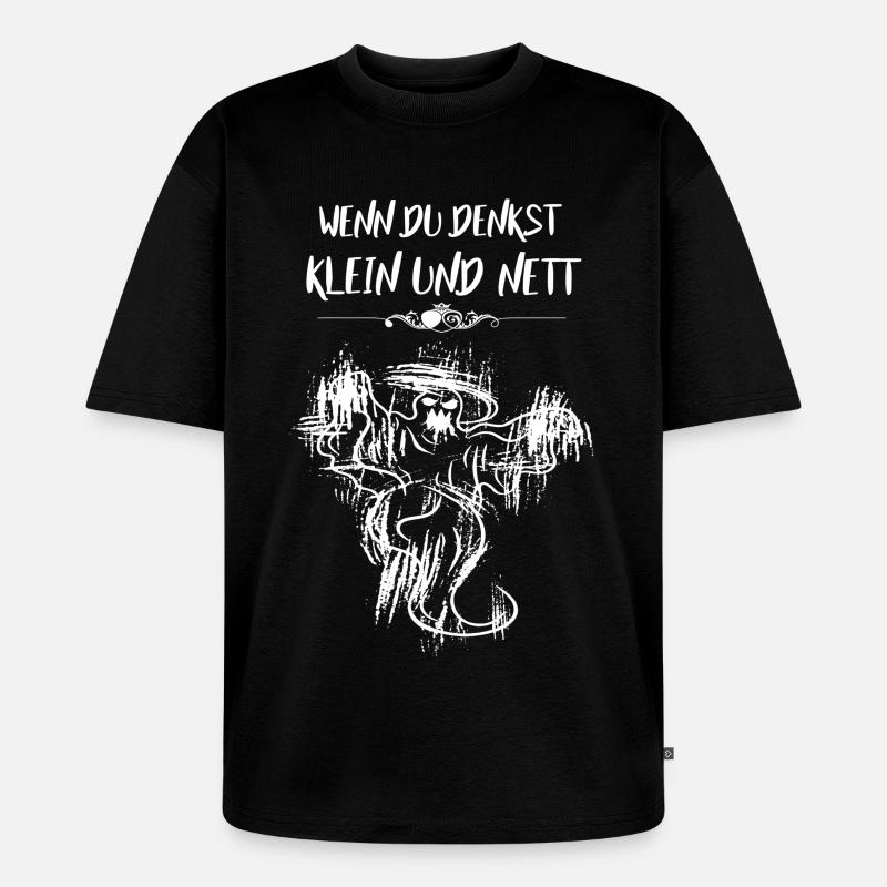 Klein und nett Geist - Unisex Premium Oversized Bio T-Shirt - Schwarz