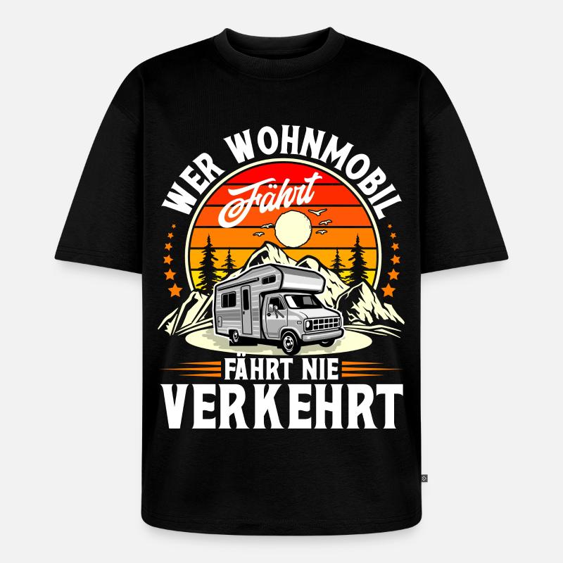 Camping Camper Campen - Unisex Premium Oversized Bio T-Shirt - Schwarz