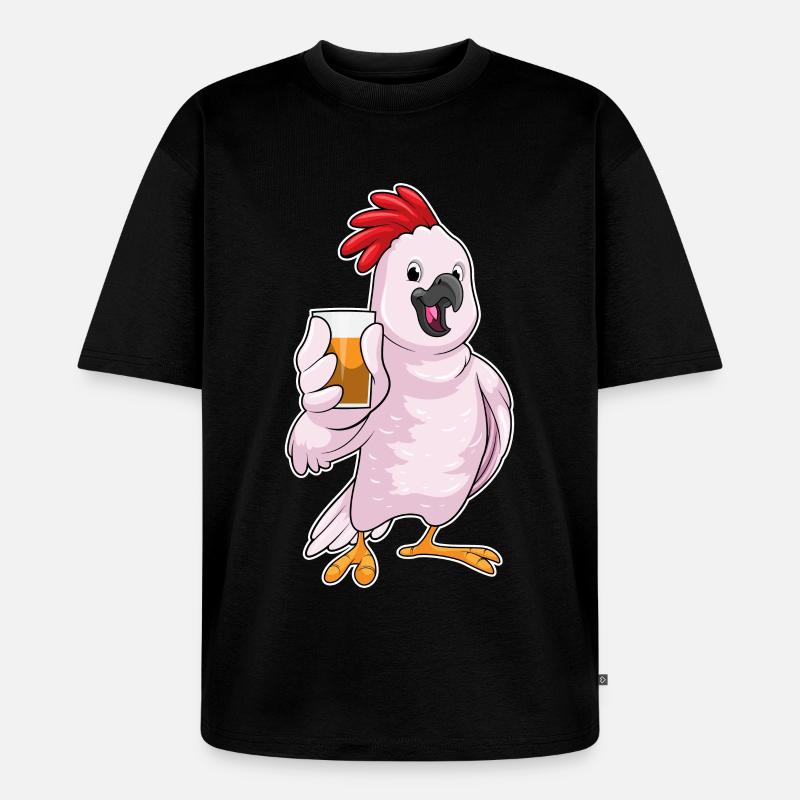 Papagei mit Saft - Unisex Premium Oversized Bio T-Shirt - Schwarz