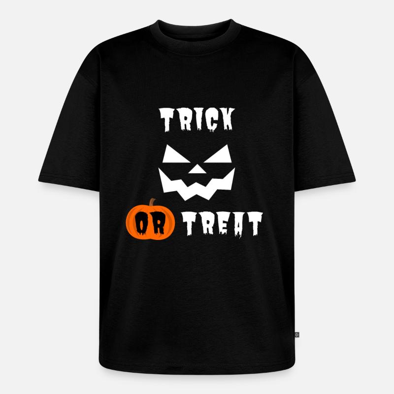 Halloween Trick oder Treat - Unisex Premium Oversized Bio T-Shirt - Schwarz