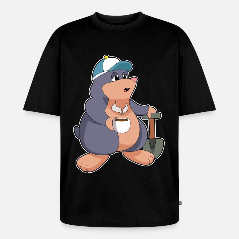 Mole Shovel Café - T-shirt Premium bio oversize Unisexe - noir
