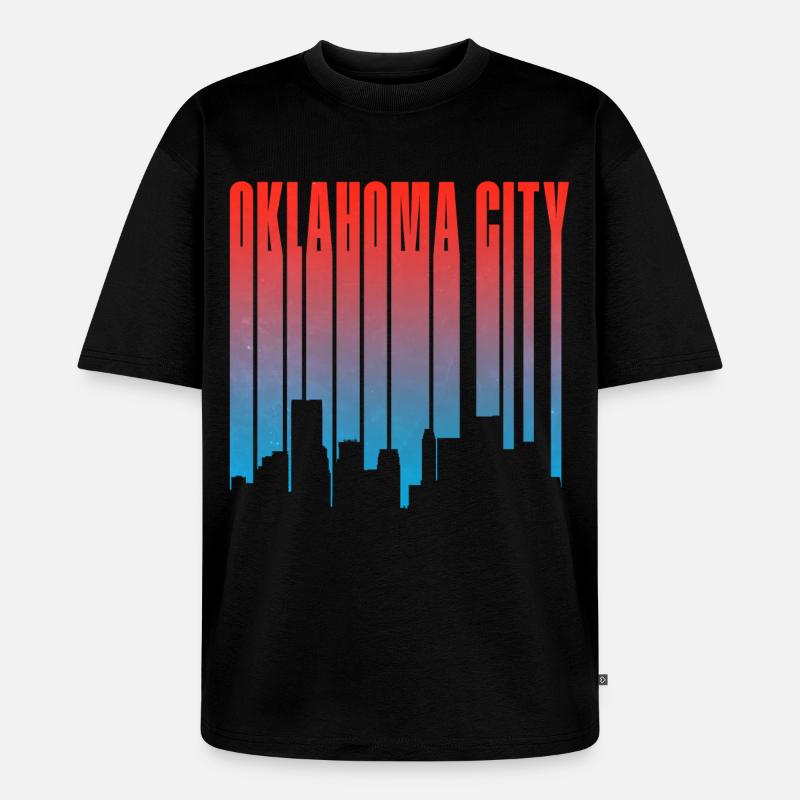 Oklahoma City Skyline Gradient - Unisex Premium Oversized Bio T-Shirt - Schwarz