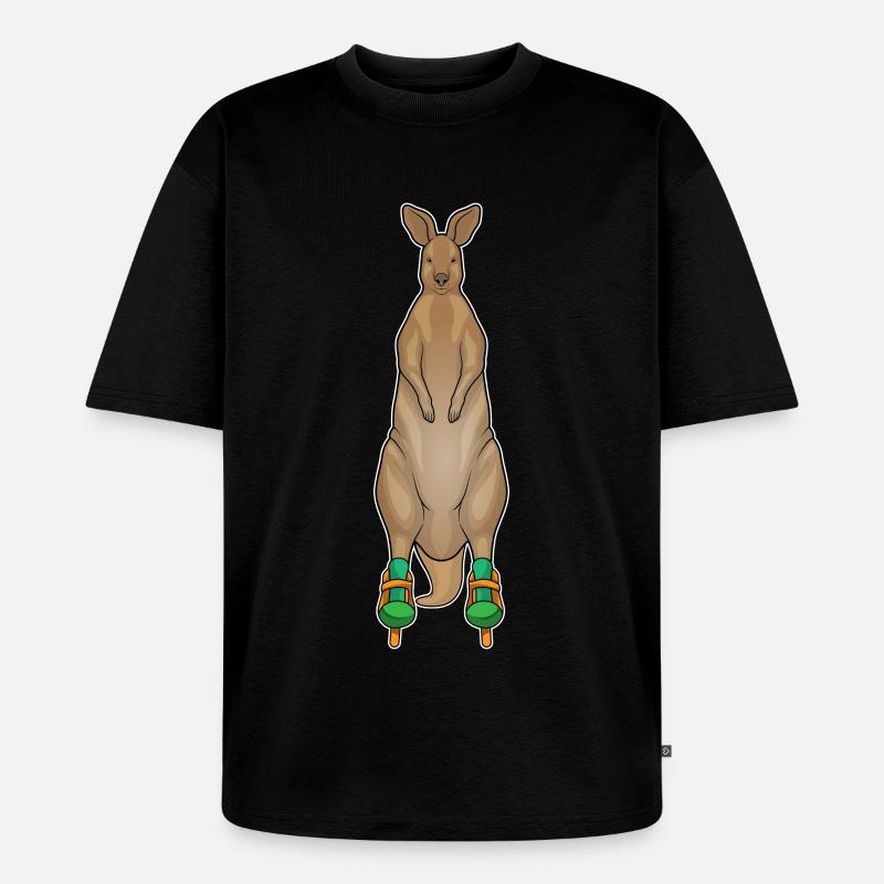 Känguru Inline skating Inline skates - Unisex Premium Oversized Bio T-Shirt - Schwarz