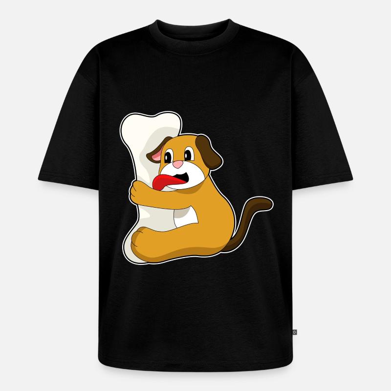 Hund Knochen - Unisex Premium Oversized Bio T-Shirt - Schwarz