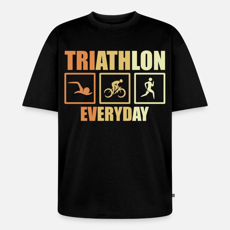 Fahrrad Triathlon Routine - Unisex Premium Oversized Bio T-Shirt - Schwarz
