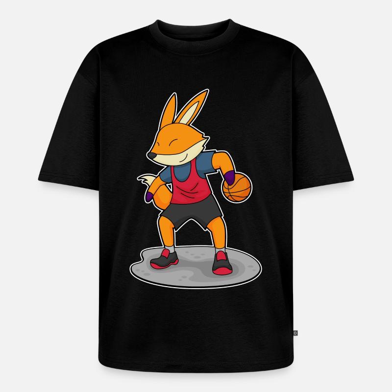 Fuchs Basketteur Basketteur - T-shirt Premium bio oversize Unisexe - noir