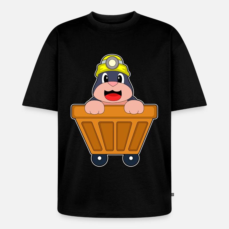 Maulwurf Bergbau Container - Unisex Premium Oversized Bio T-Shirt - Schwarz