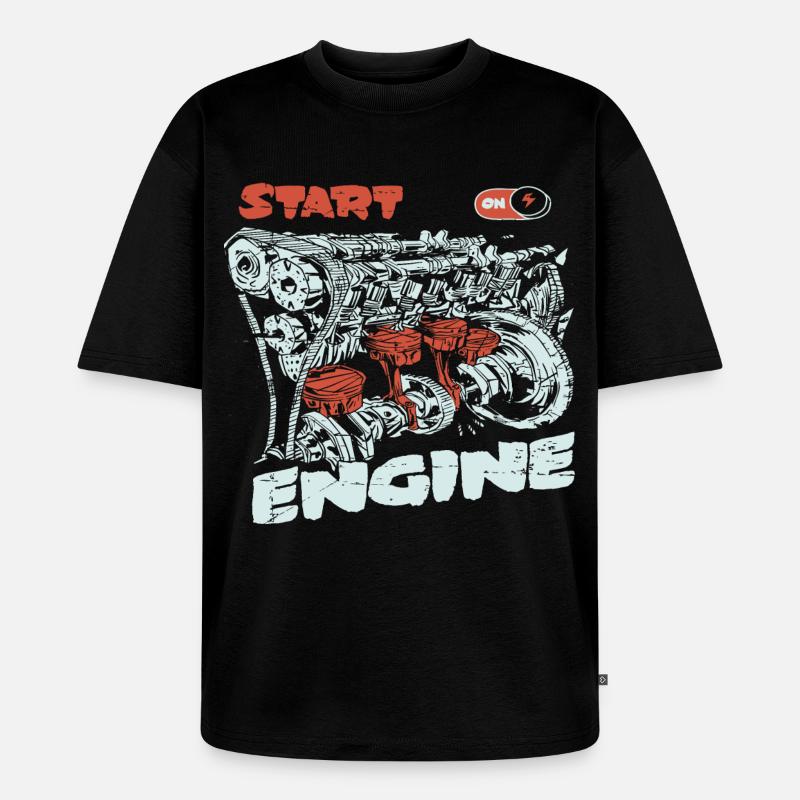 Start the engine, engine, engine - Unisex Premium Oversized Organic T-Shirt - black