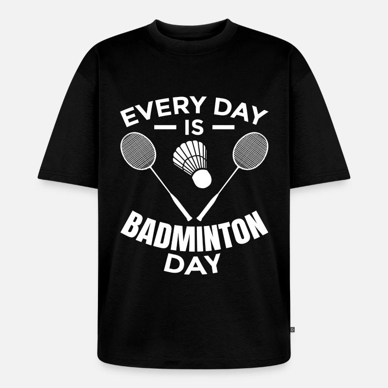 Badminton Routine - Unisex Premium Oversized Bio T-Shirt - Schwarz