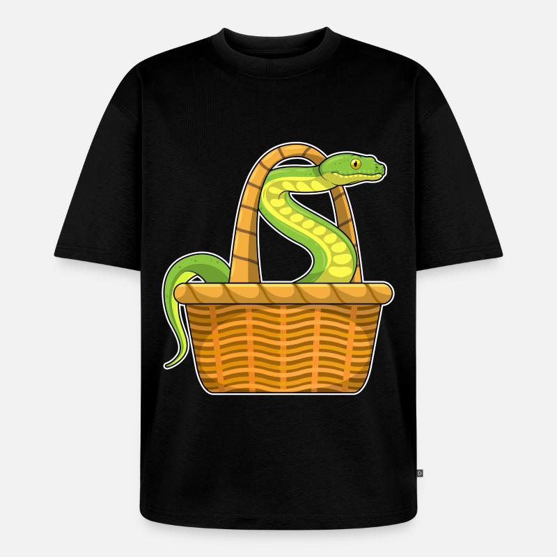 Panier serpent - T-shirt Premium bio oversize Unisexe - noir