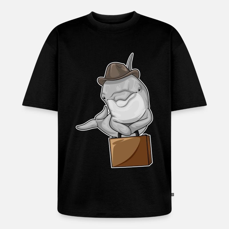 Porte-documents Delfin Entrepreneur - T-shirt Premium bio oversize Unisexe - noir