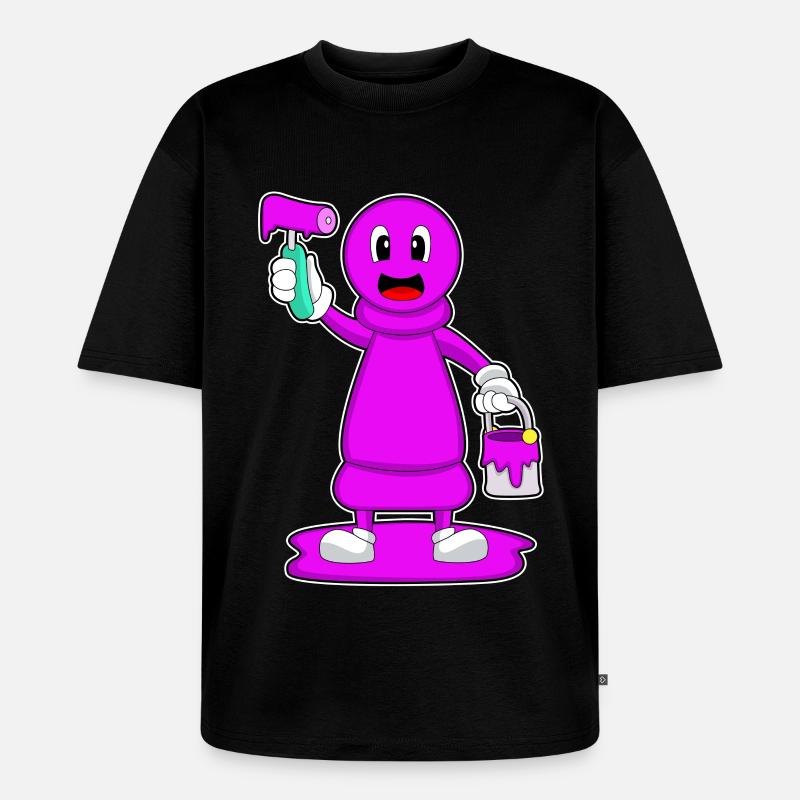 Schachfigur Bauer Schach Maler - Unisex Premium Oversized Bio T-Shirt - Schwarz