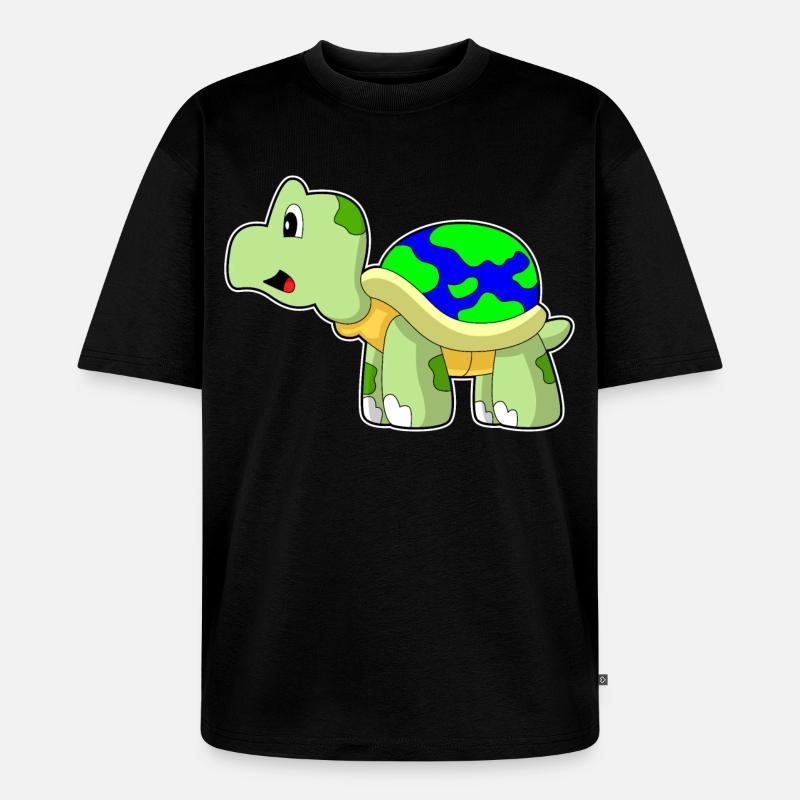 Schildkröte Erde - Unisex Premium Oversized Bio T-Shirt - Schwarz