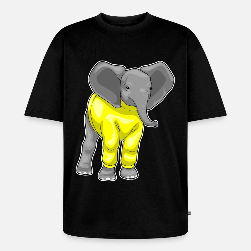 Elefant Winter Pullover - Unisex Premium Oversized Bio T-Shirt - Schwarz