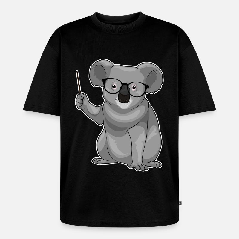 Koala Teacher Pointer - T-shirt Premium bio oversize Unisexe - noir