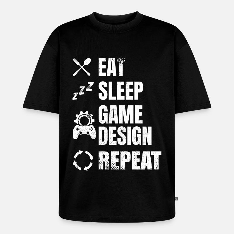 Game Designer Routine - Unisex Premium Oversized Bio T-Shirt - Schwarz