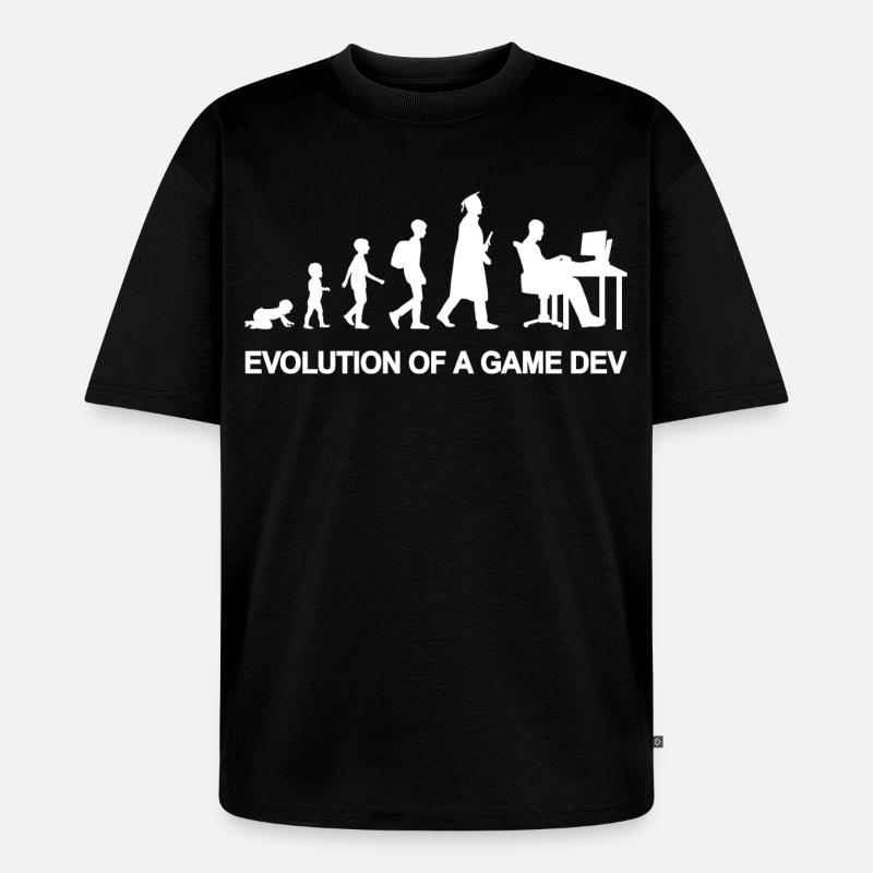 Game Developer Evolution - Unisex Premium Oversized Bio T-Shirt - Schwarz