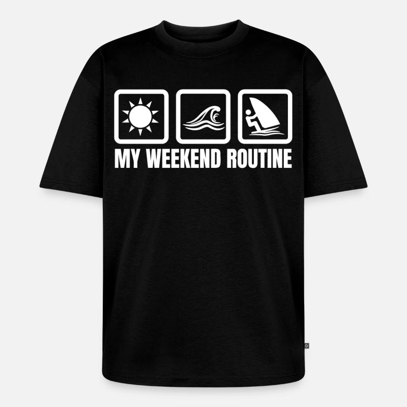 Ma routine du week-end - T-shirt Premium bio oversize Unisexe - noir