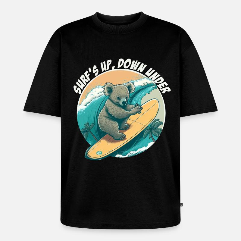 Down under surfender Koalabär - Unisex Premium Oversized Bio T-Shirt - Schwarz