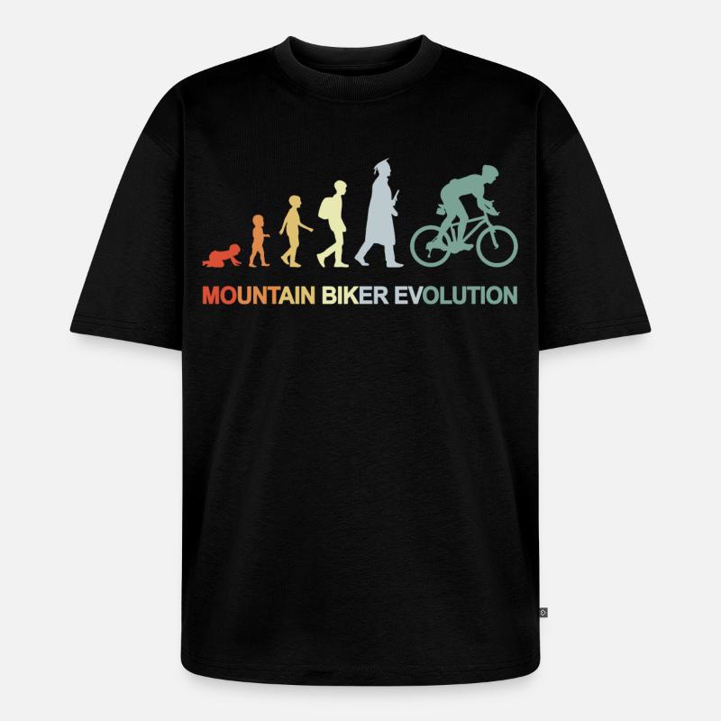 Mountain Biker Evolution - Unisex Premium Oversized Organic T-Shirt - black