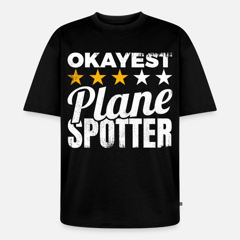 Durchschnittlicher Planespotter - Unisex Premium Oversized Bio T-Shirt - Schwarz