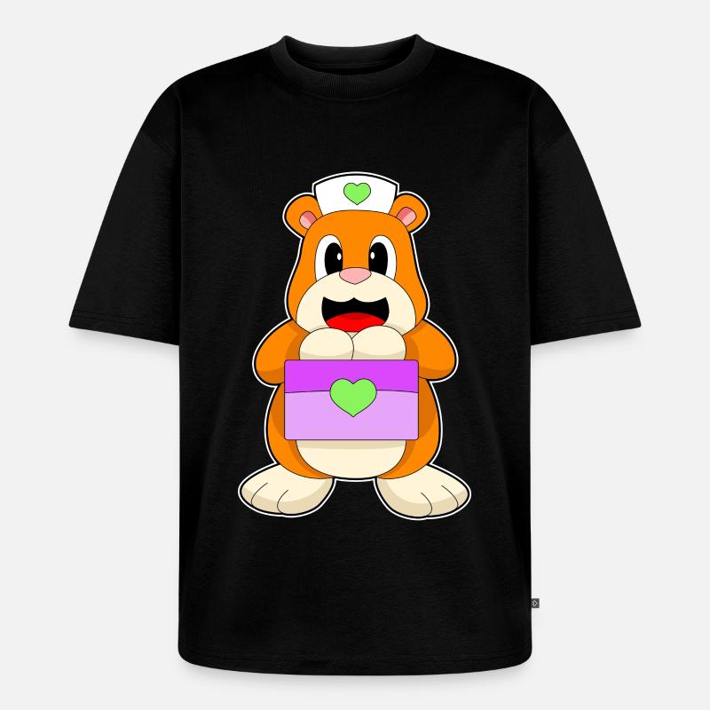 Hamster Krankenschwester Box - Unisex Premium Oversized Bio T-Shirt - Schwarz