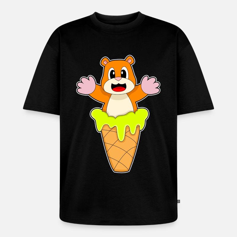 Hamster Waffeleis - Unisex Premium Oversized Bio T-Shirt - Schwarz