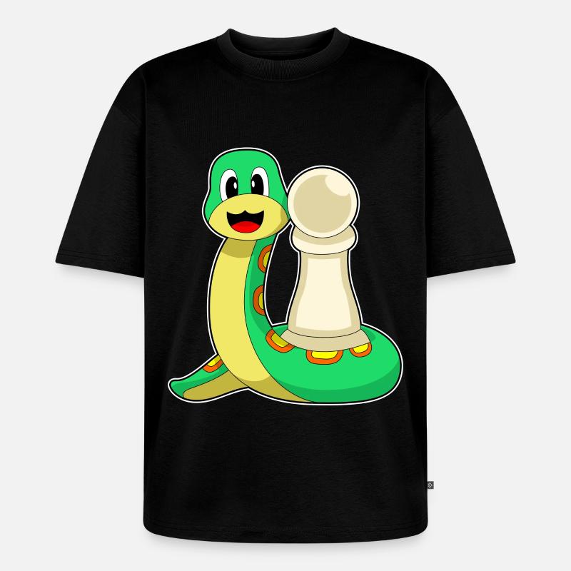 Schachfigur Bauer Schlange Schach - Unisex Premium Oversized Bio T-Shirt - Schwarz