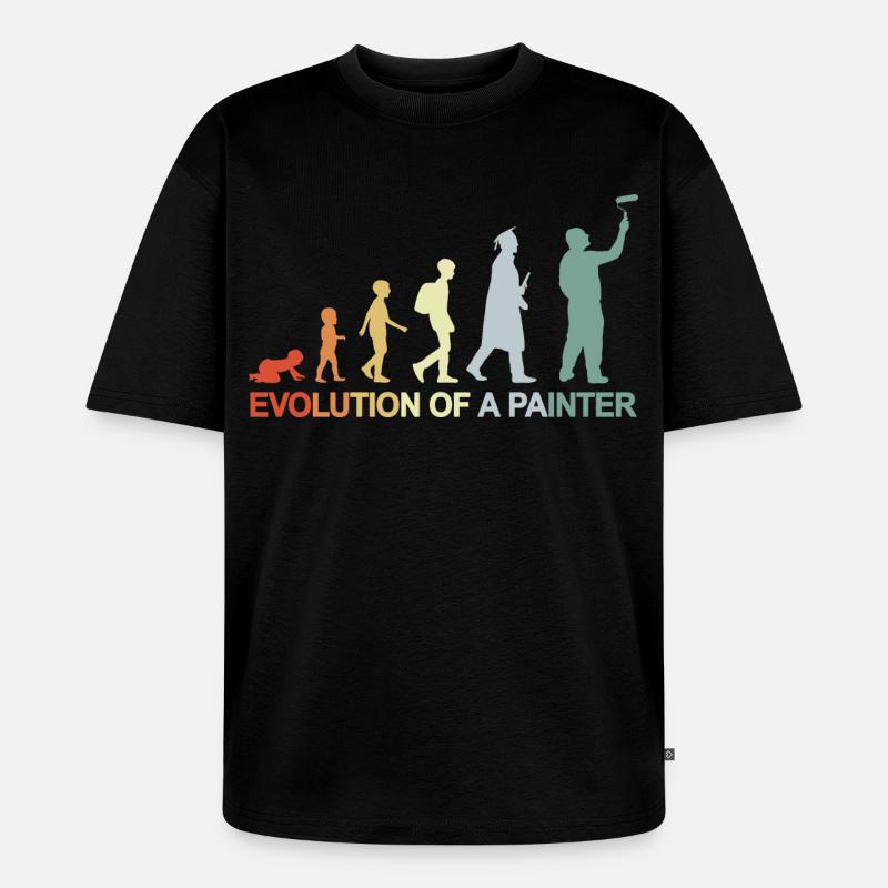 Painter Varnisher Evolution - Unisex Premium Oversized Organic T-Shirt - black