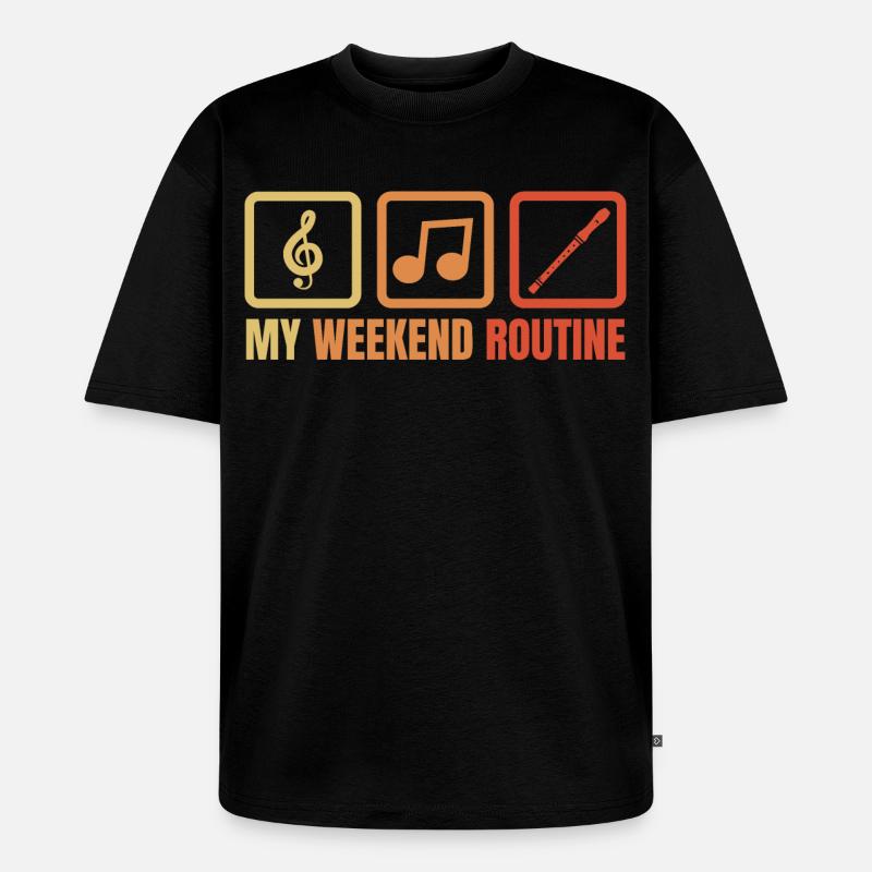 Flötisten Wochenendprogramm - Unisex Premium Oversized Bio T-Shirt - Schwarz