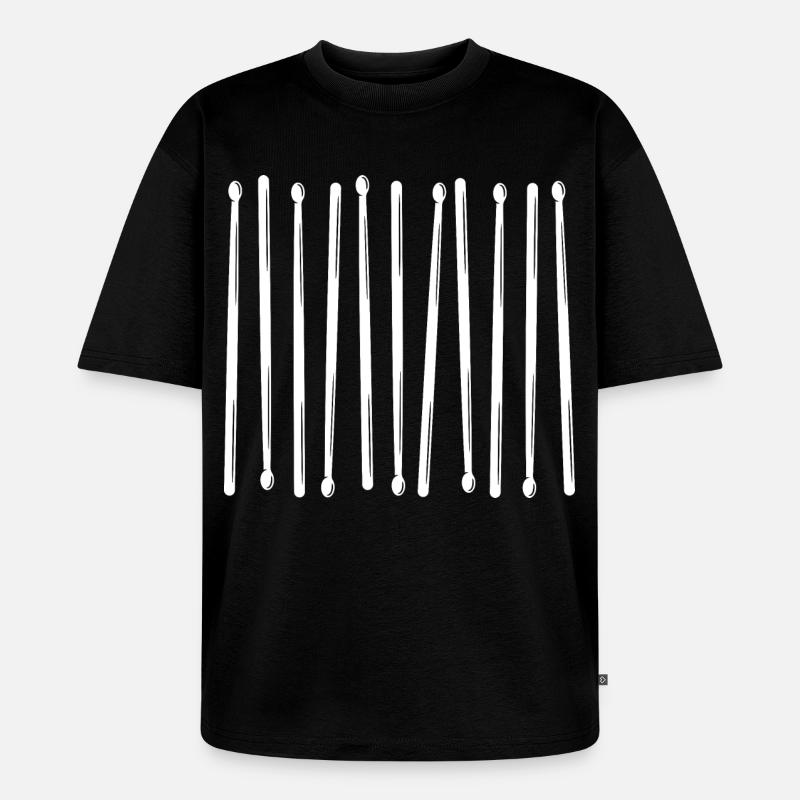 Drumsticks Vertikales Muster - Unisex Premium Oversized Bio T-Shirt - Schwarz