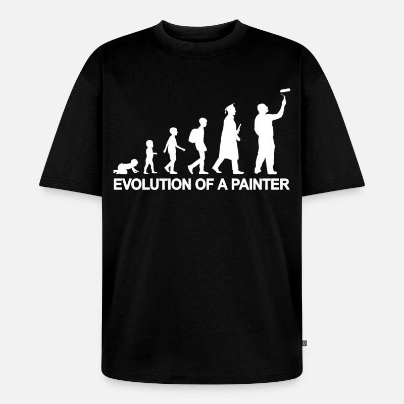 Development from child to painter - Unisex Premium Oversized Organic T-Shirt - black