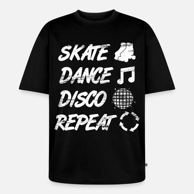 Rollschuh Disco - Unisex Premium Oversized Bio T-Shirt - Schwarz
