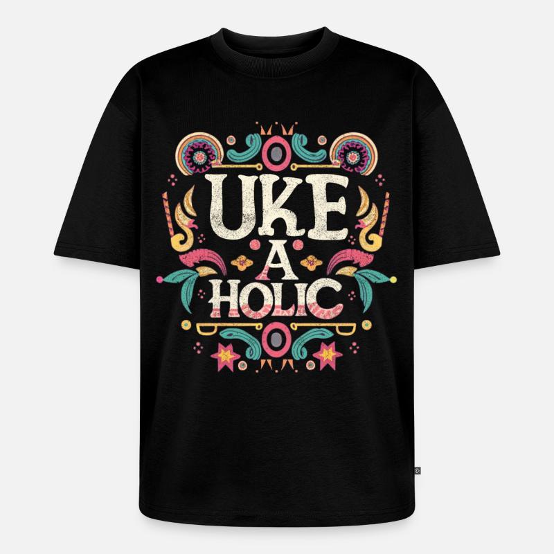 Uke-aholic - Unisex Premium Oversized Bio T-Shirt - Schwarz