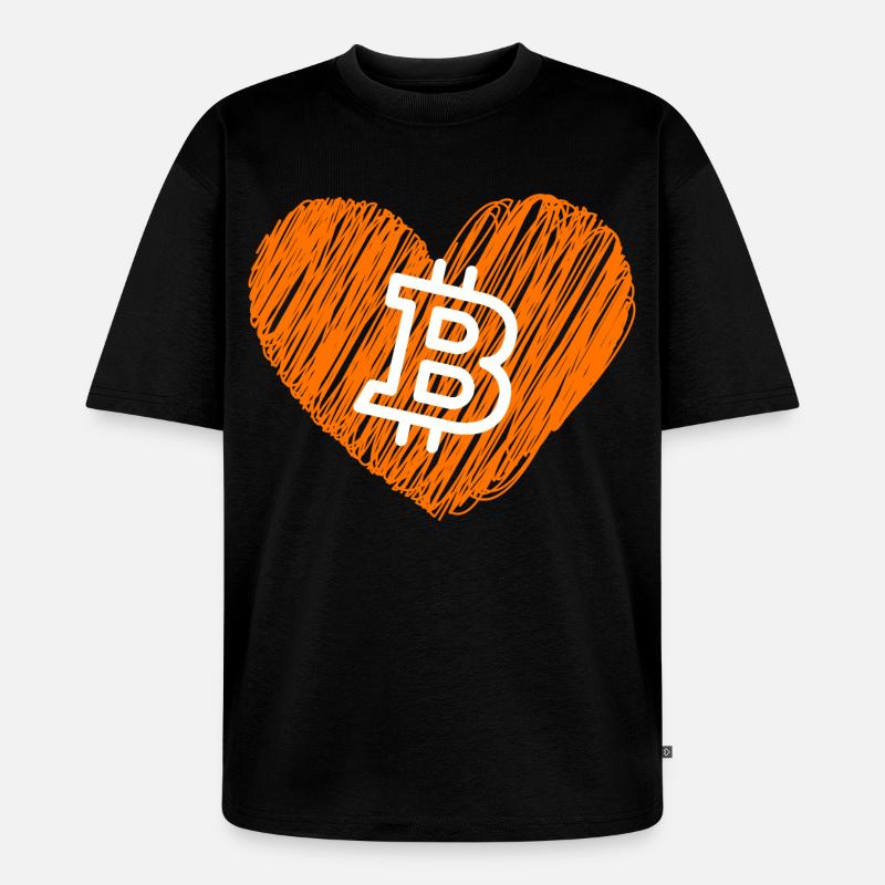 Bitcoin Crypto Cryptocurrency Splash - Unisex Premium Oversized Bio T-Shirt - Schwarz