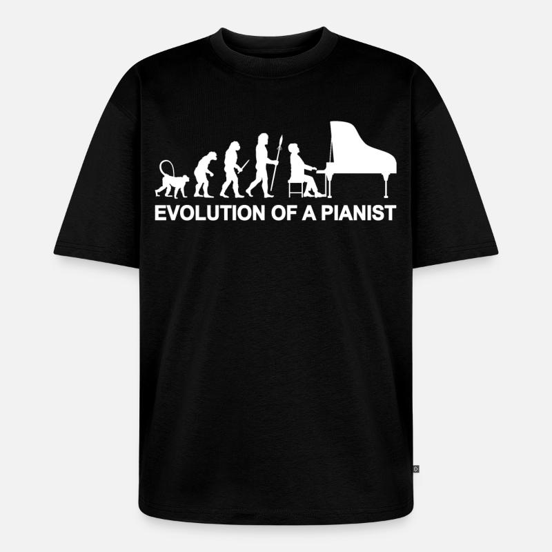 Évolution d’un pianiste - T-shirt Premium bio oversize Unisexe - noir