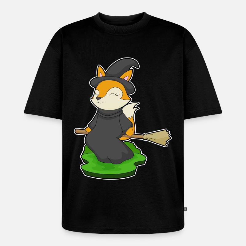 Fuchs Halloween Hexe - Unisex Premium Oversized Bio T-Shirt - Schwarz