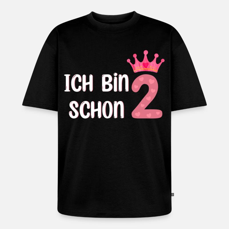 Ich bin schon 2 - Unisex Premium Oversized Bio T-Shirt - Schwarz