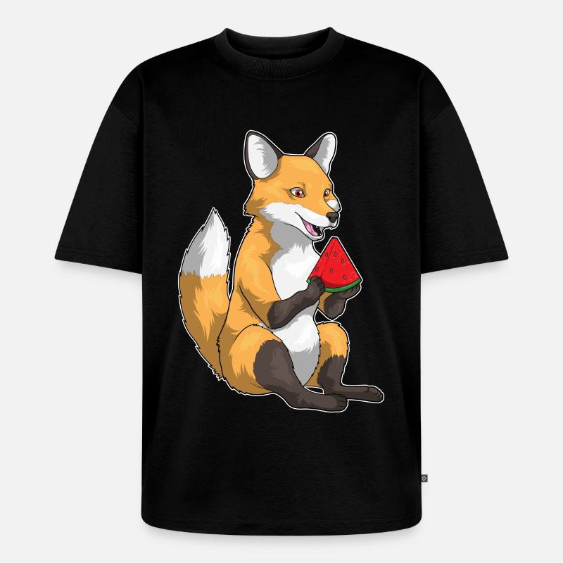 Fruit de la pastèque Fox - T-shirt Premium bio oversize Unisexe - noir